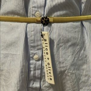 Alice + Olivia Gold Belt with Black Accent